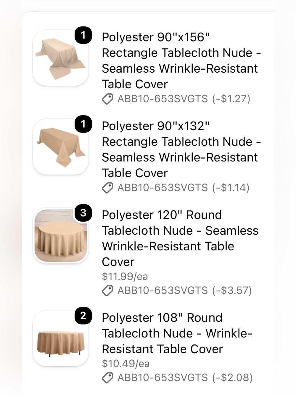 Polyester Tablecloths Nude/Beige